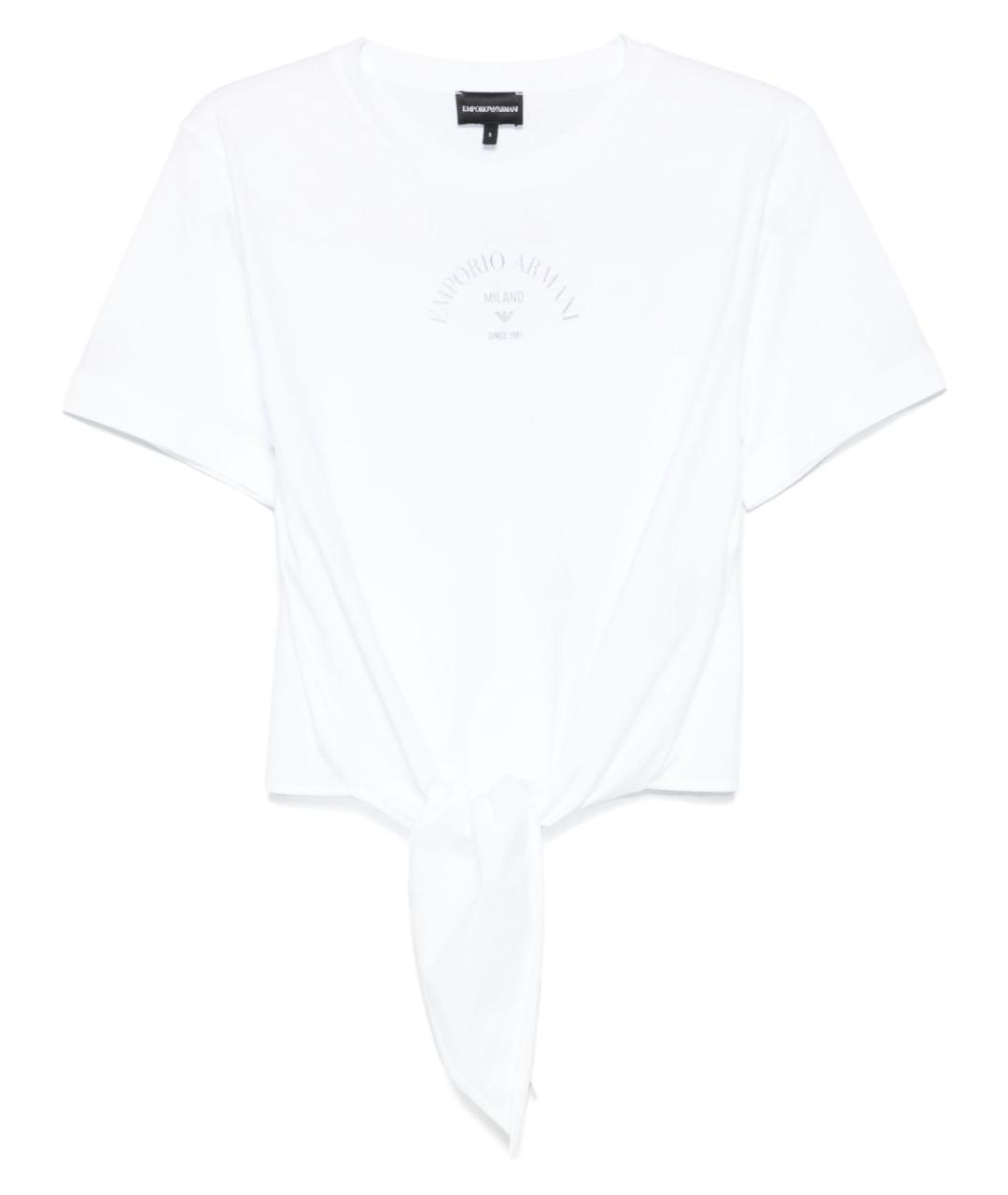 EMPORIO ARMANI Белая хлопковая футболка, фото 1