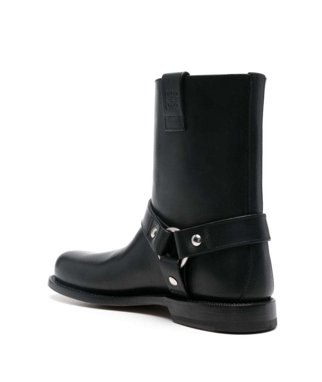 LOEWE Черные кожаные сапоги, фото 4