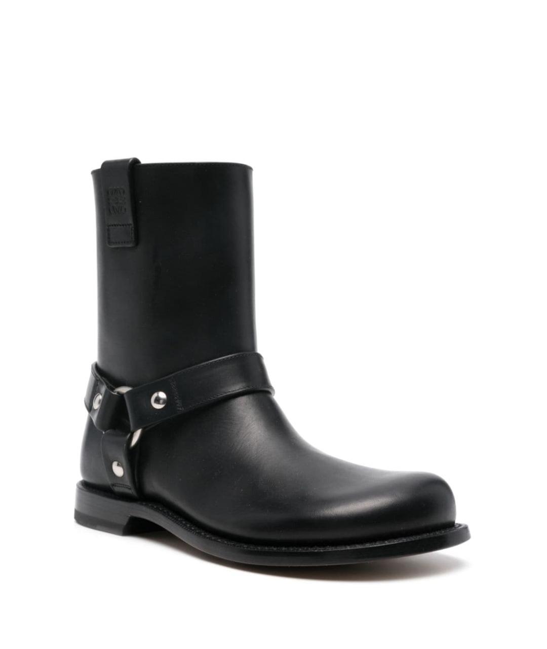 LOEWE Черные кожаные сапоги, фото 3