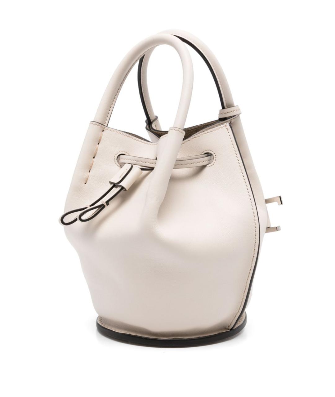 TOD'S Белая кожаная сумка тоут, фото 4