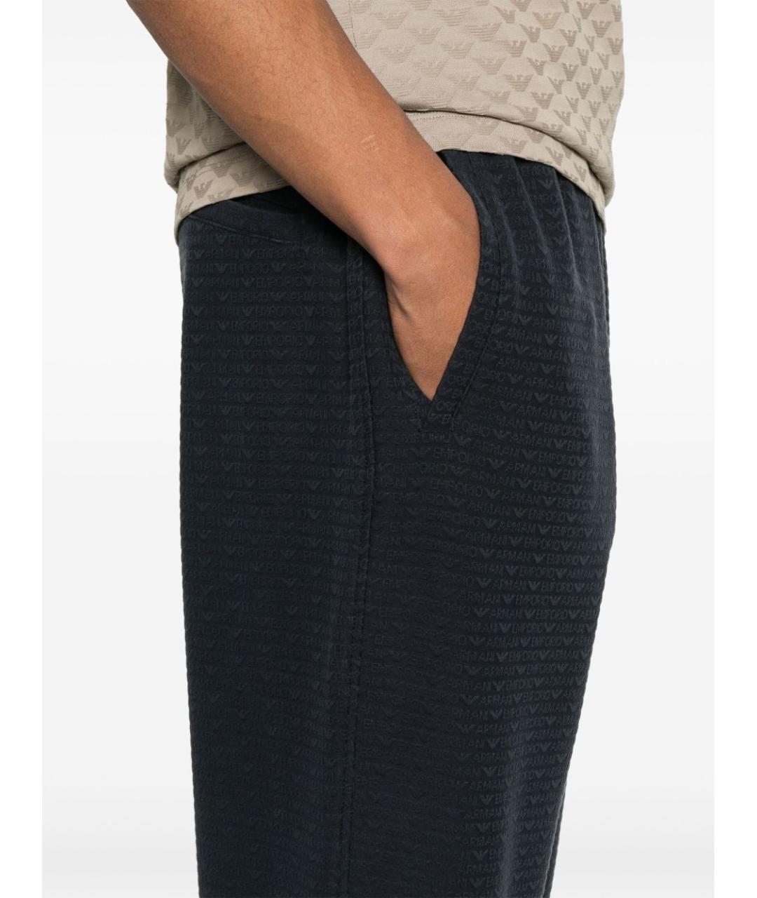 EMPORIO ARMANI Синие хлопковые повседневные брюки, фото 2