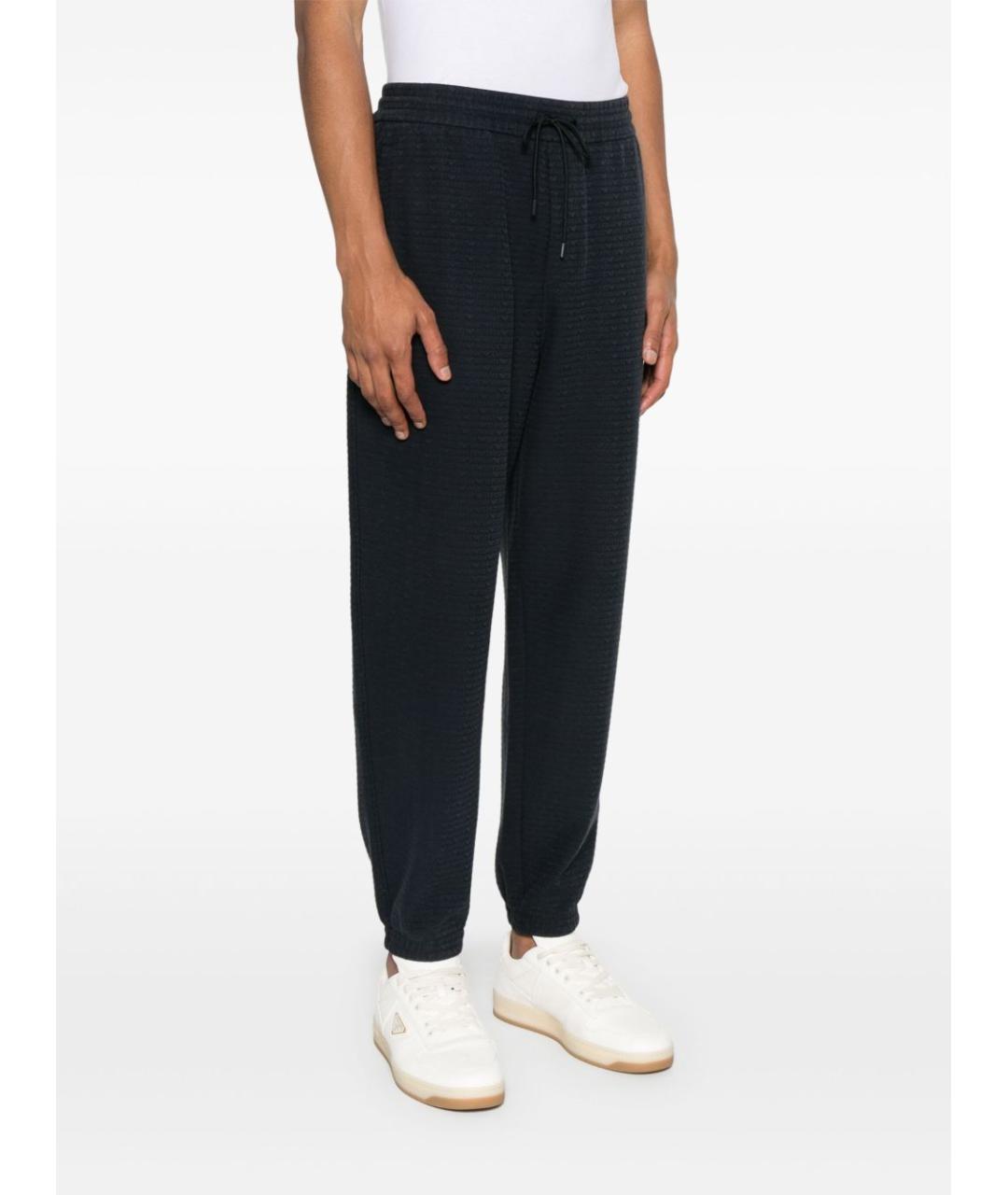 EMPORIO ARMANI Синие хлопковые повседневные брюки, фото 3