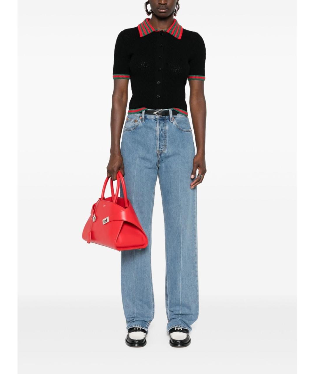 GUCCI Синие хлопковые прямые джинсы, фото 3