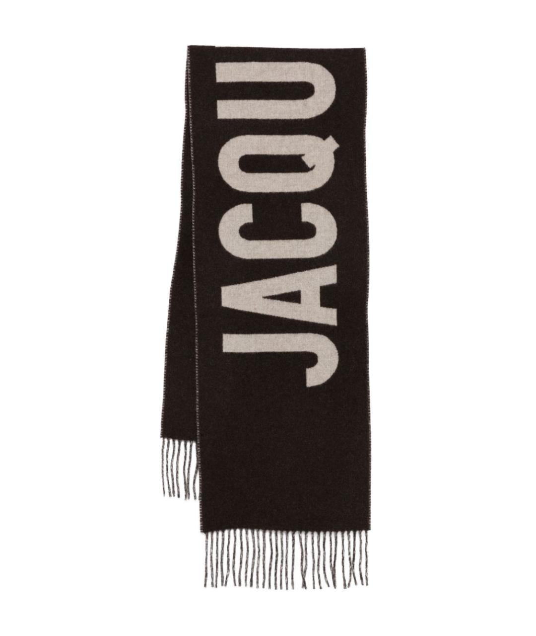 JACQUEMUS Коричневый шерстяной шарф, фото 1