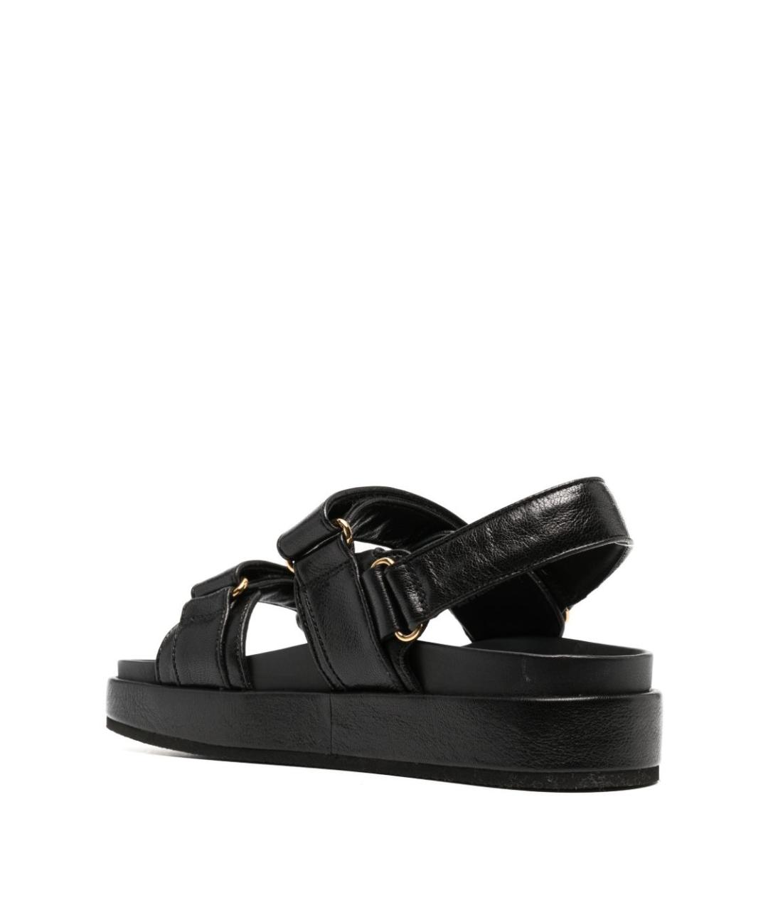 TORY BURCH Черные кожаные босоножки, фото 2
