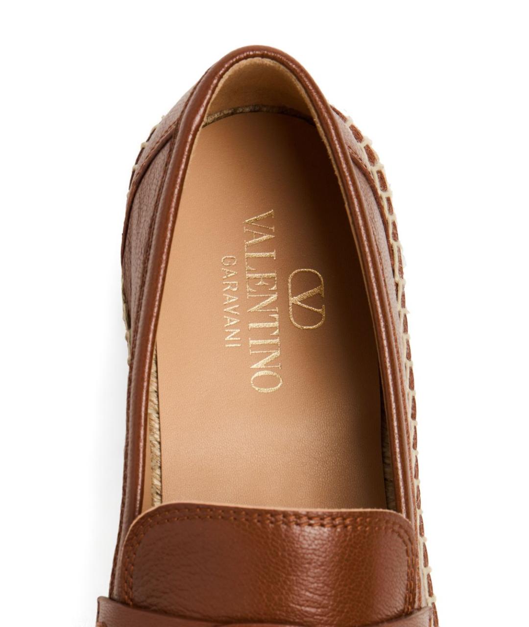 VALENTINO Коричневые кожаные лоферы, фото 4
