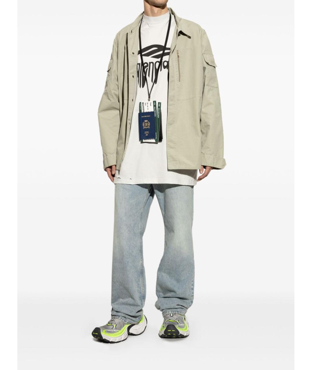 BALENCIAGA Зеленые синтетические низкие кроссовки / кеды, фото 2