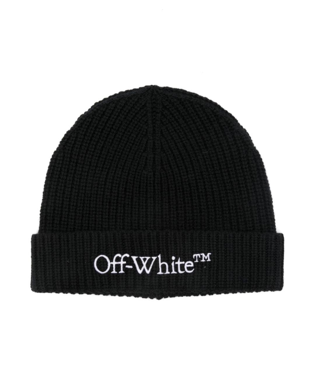 OFF-WHITE Черная шерстяная шапка, фото 1