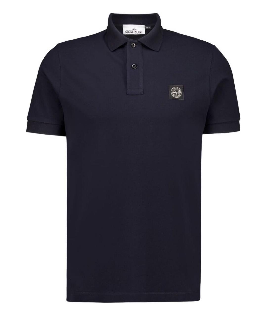 STONE ISLAND Темно-синяя хлопковая футболка, фото 1