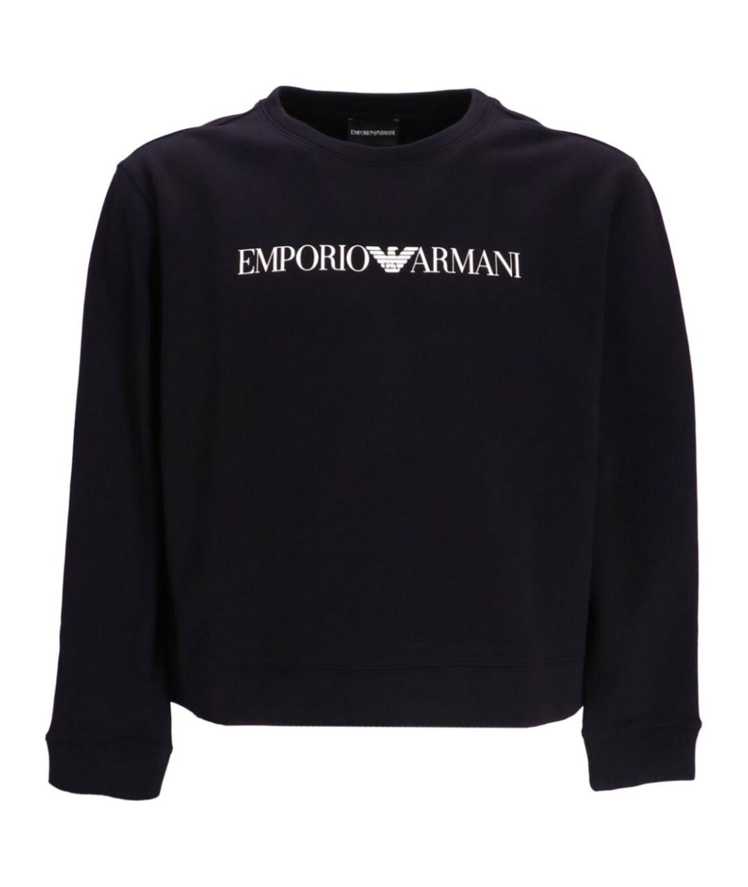 EMPORIO ARMANI Темно-синий хлопковый джемпер / свитер, фото 1