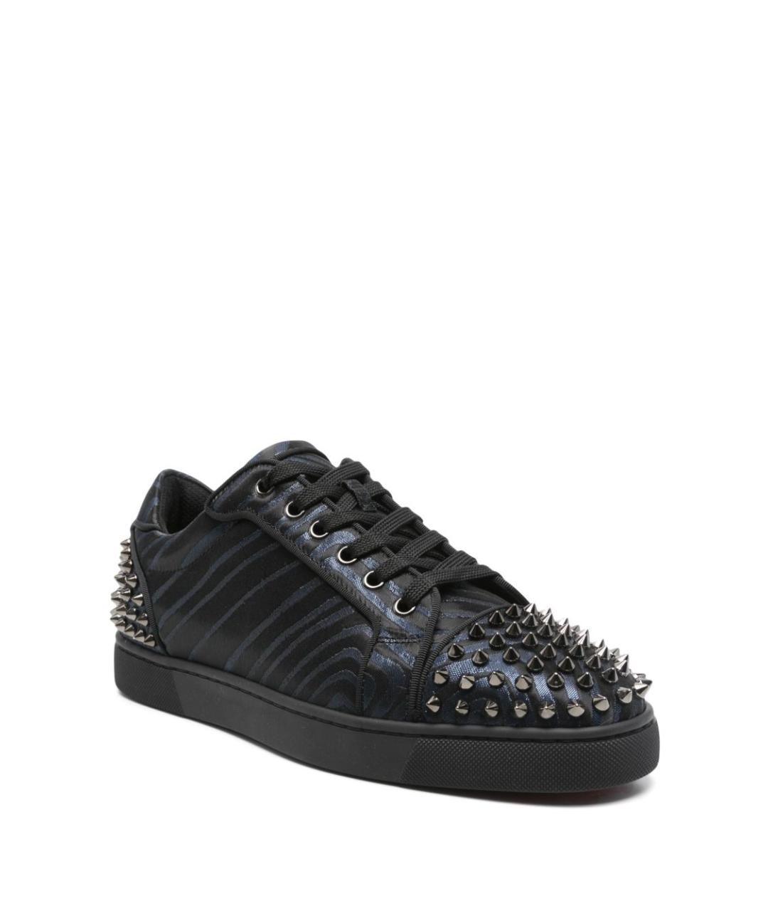CHRISTIAN LOUBOUTIN Синие кожаные низкие кроссовки / кеды, фото 3