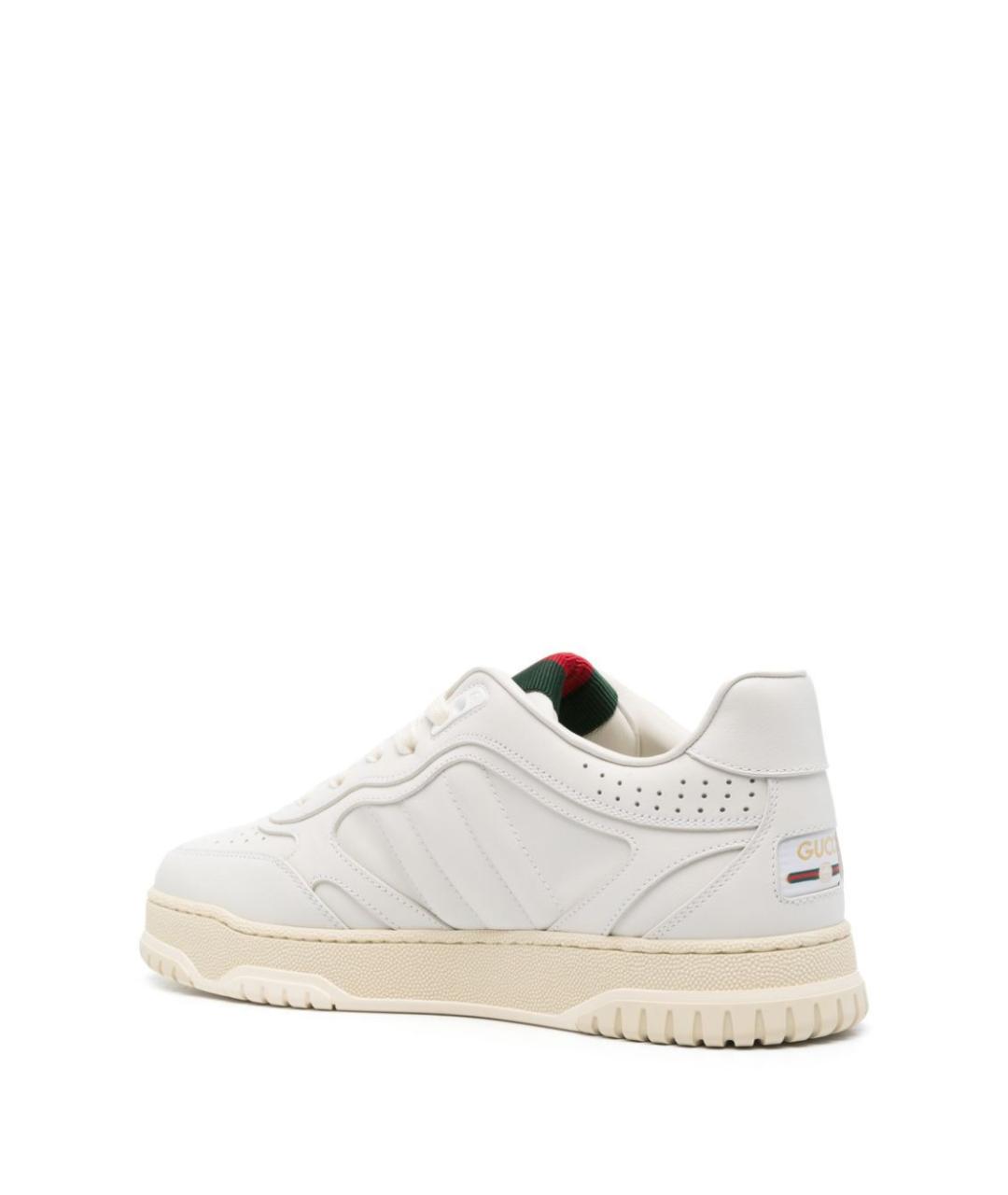 GUCCI Белые кожаные низкие кроссовки / кеды, фото 3