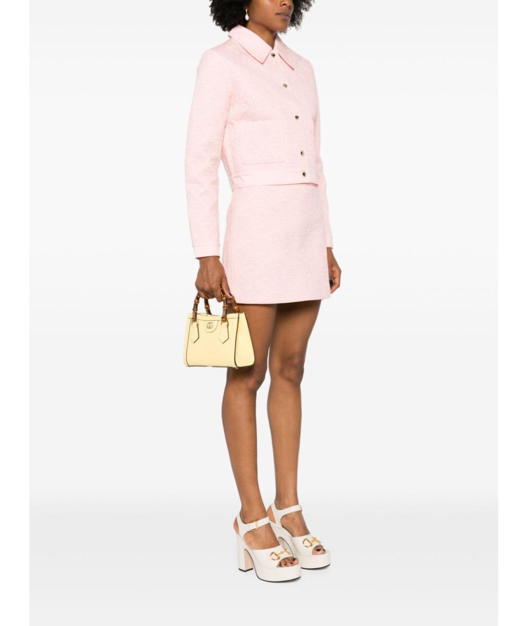 GUCCI Желтая кожаная сумка тоут, фото 3