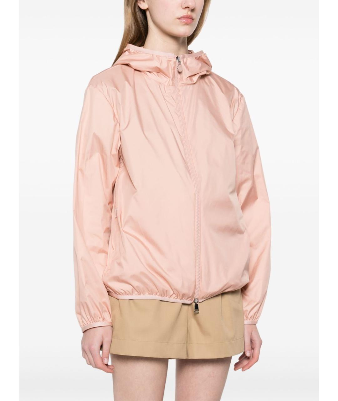 MONCLER Розовая полиэстеровая куртка, фото 2