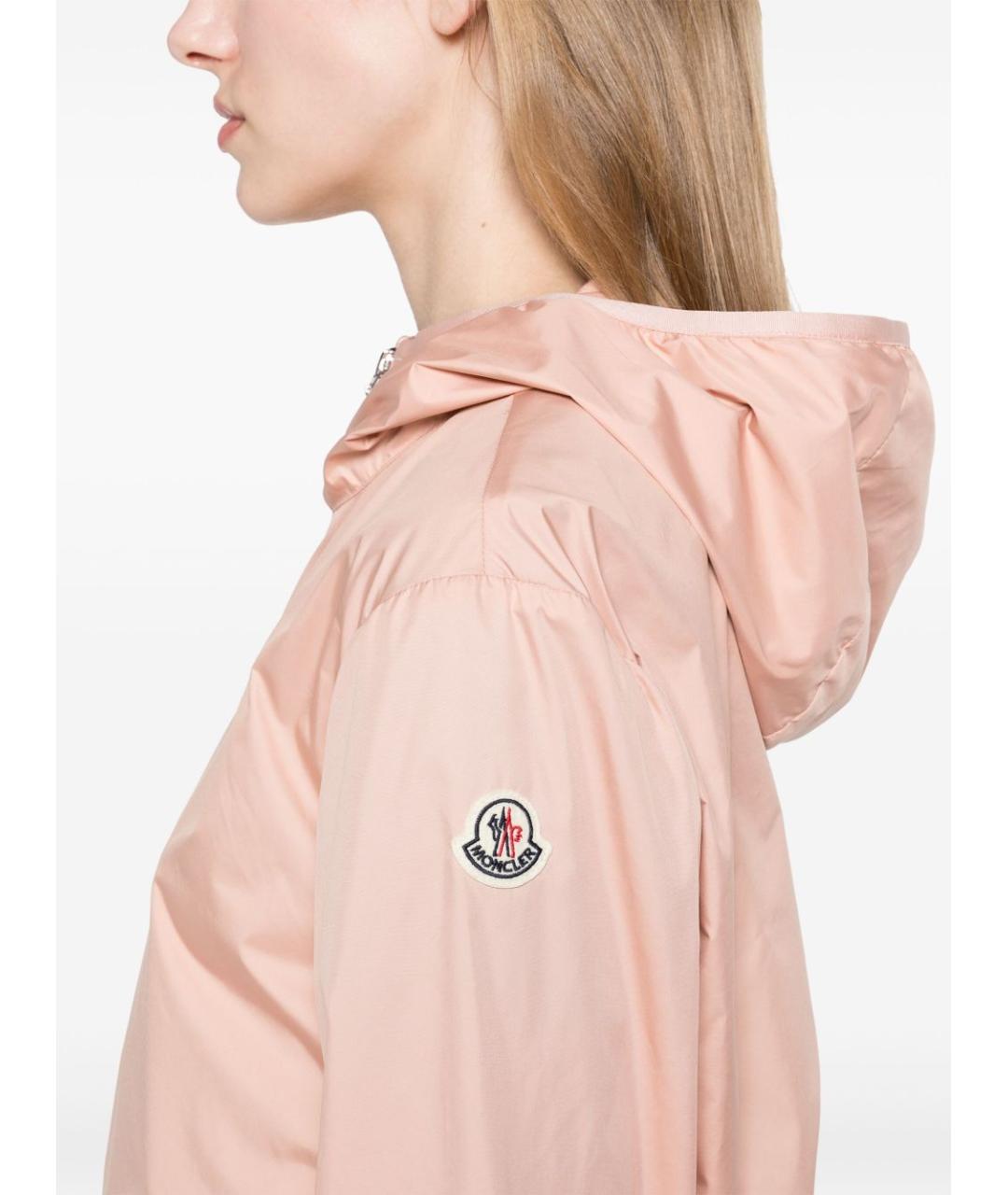 MONCLER Розовая полиэстеровая куртка, фото 3