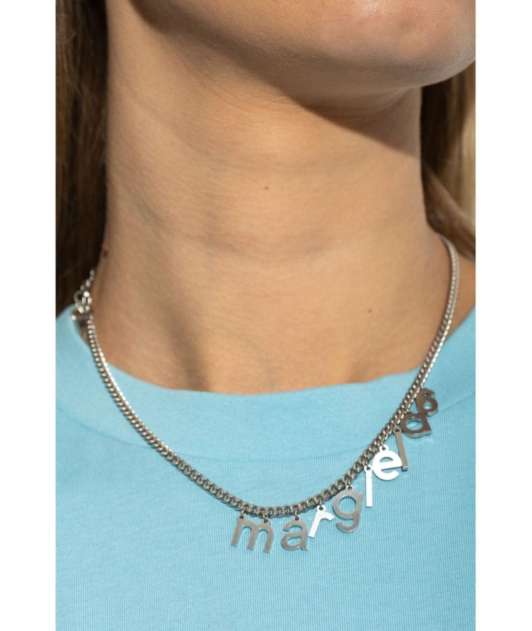 MM6 MAISON MARGIELA Серебряное металлическое колье, фото 4