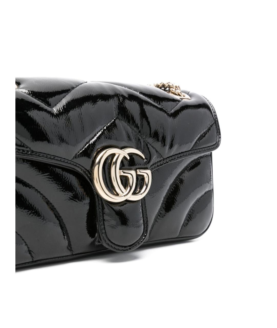 GUCCI Черная кожаная сумка через плечо, фото 4