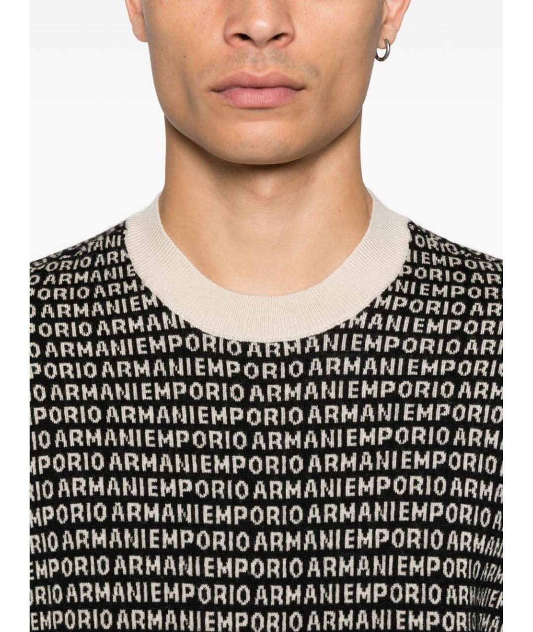 EMPORIO ARMANI Черный шерстяной джемпер / свитер, фото 4