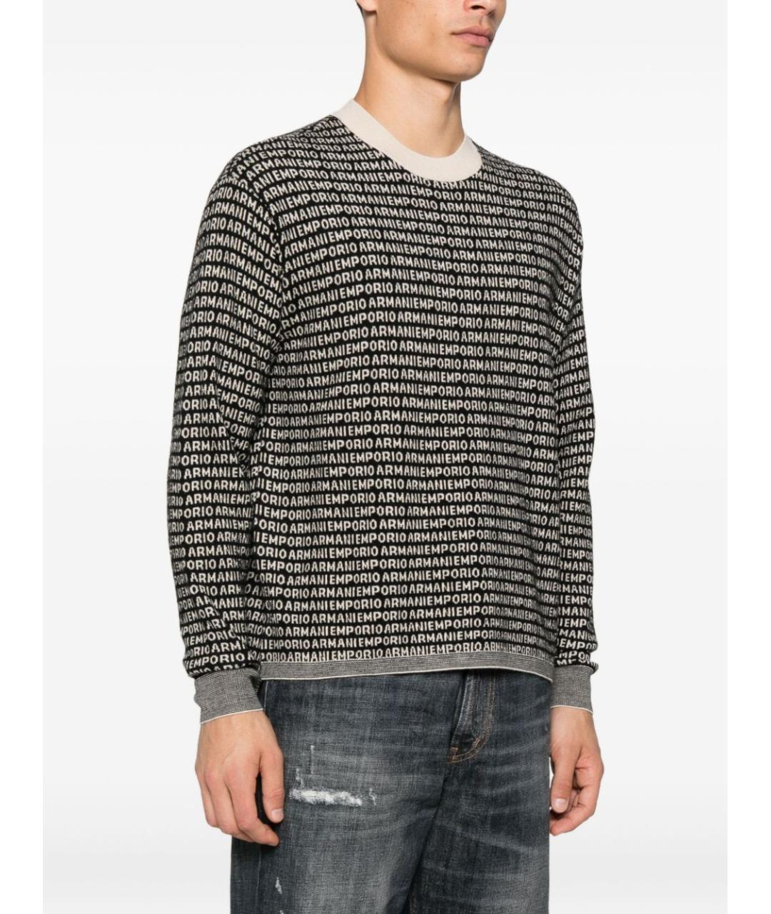 EMPORIO ARMANI Черный шерстяной джемпер / свитер, фото 3
