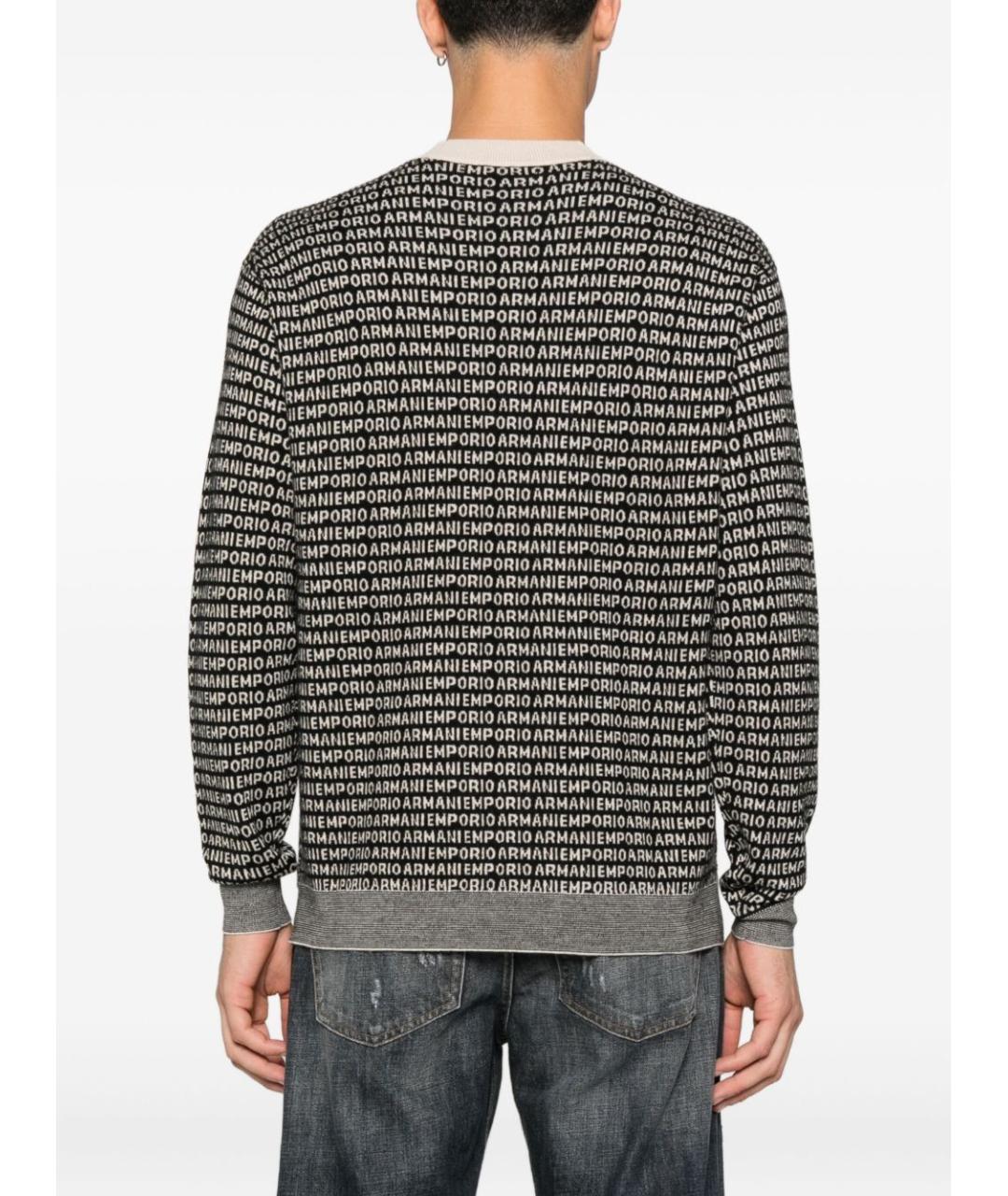 EMPORIO ARMANI Черный шерстяной джемпер / свитер, фото 2