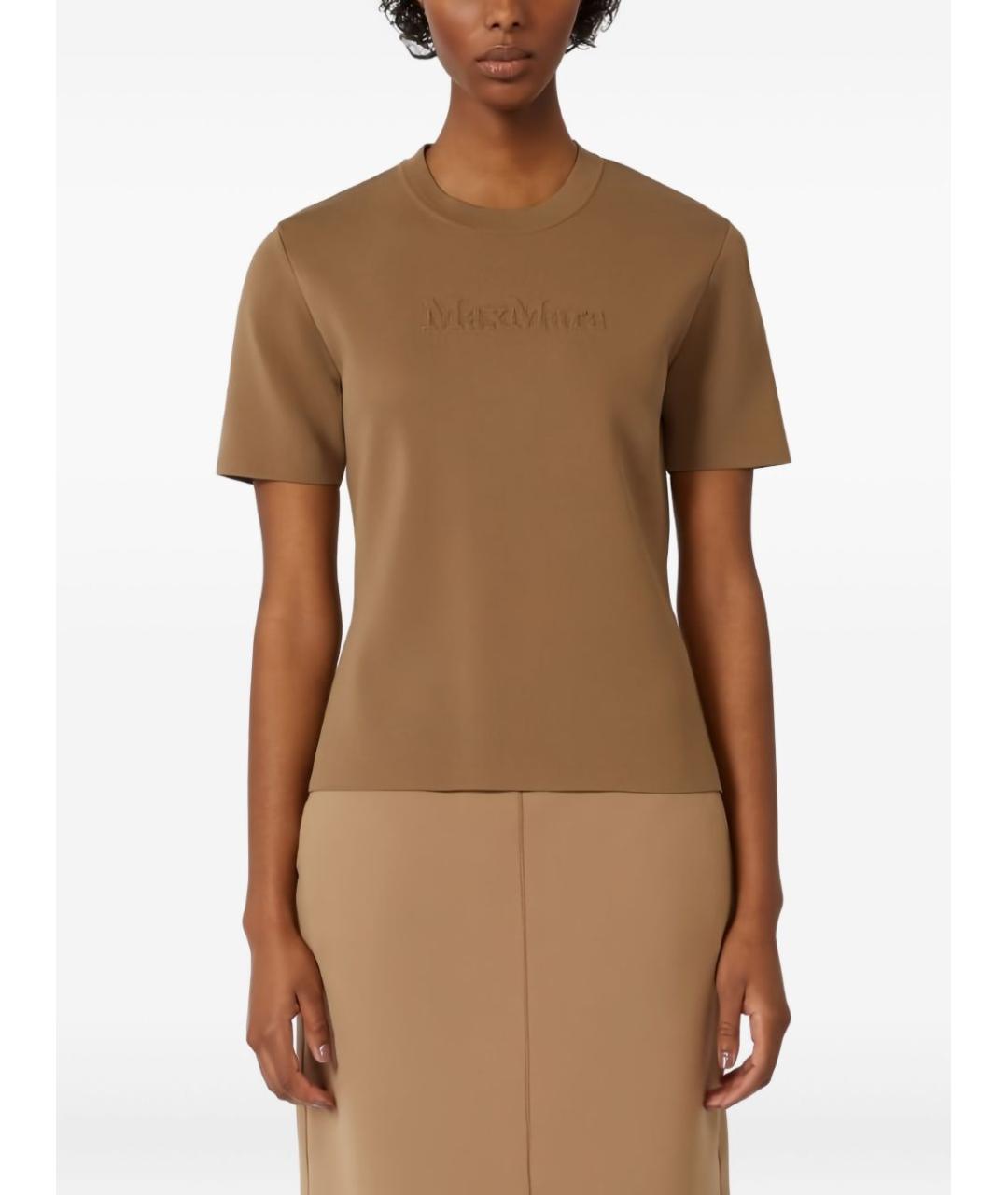 MAX MARA Коричневая футболка, фото 4