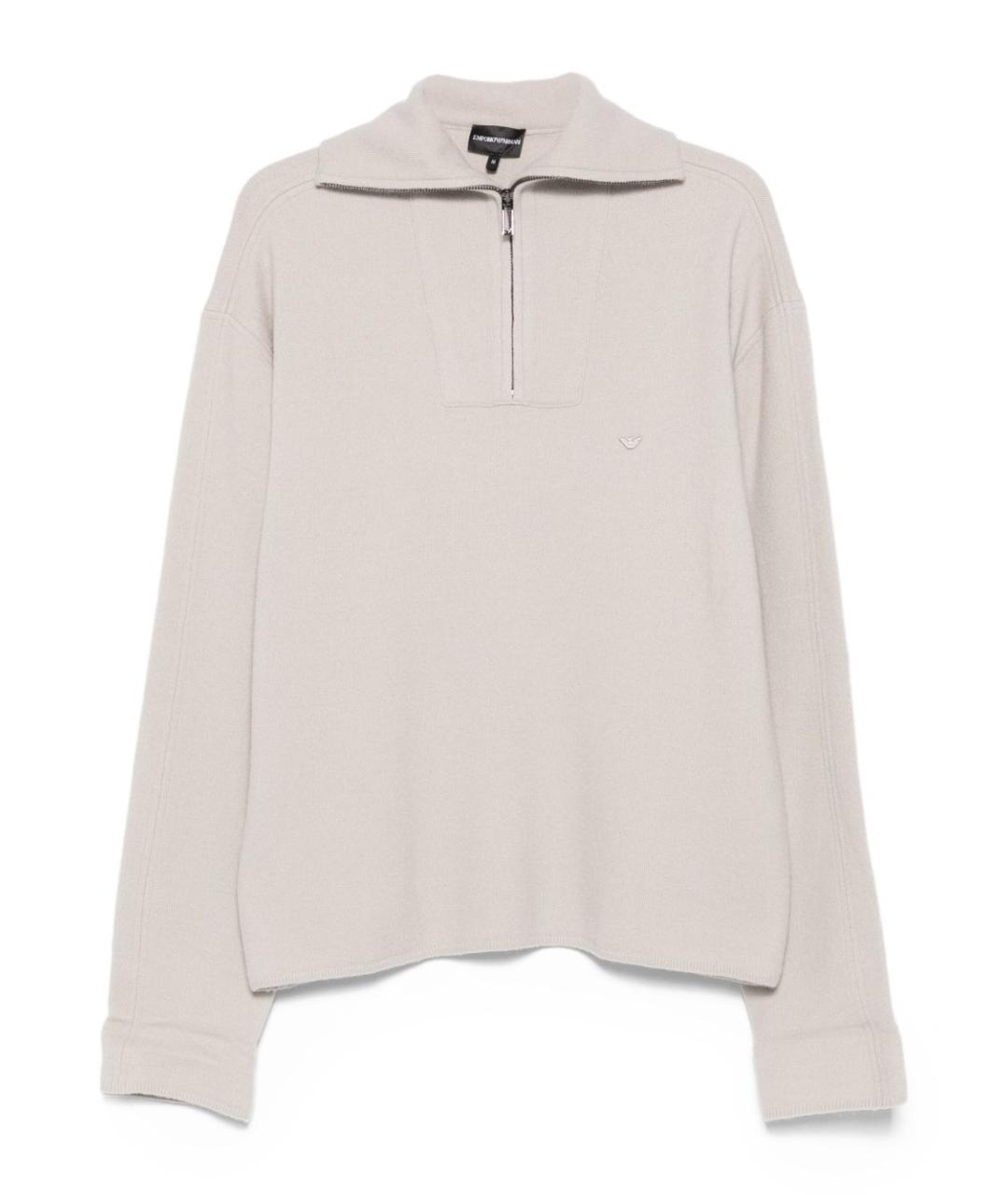 EMPORIO ARMANI Бежевый шерстяной джемпер / свитер, фото 1