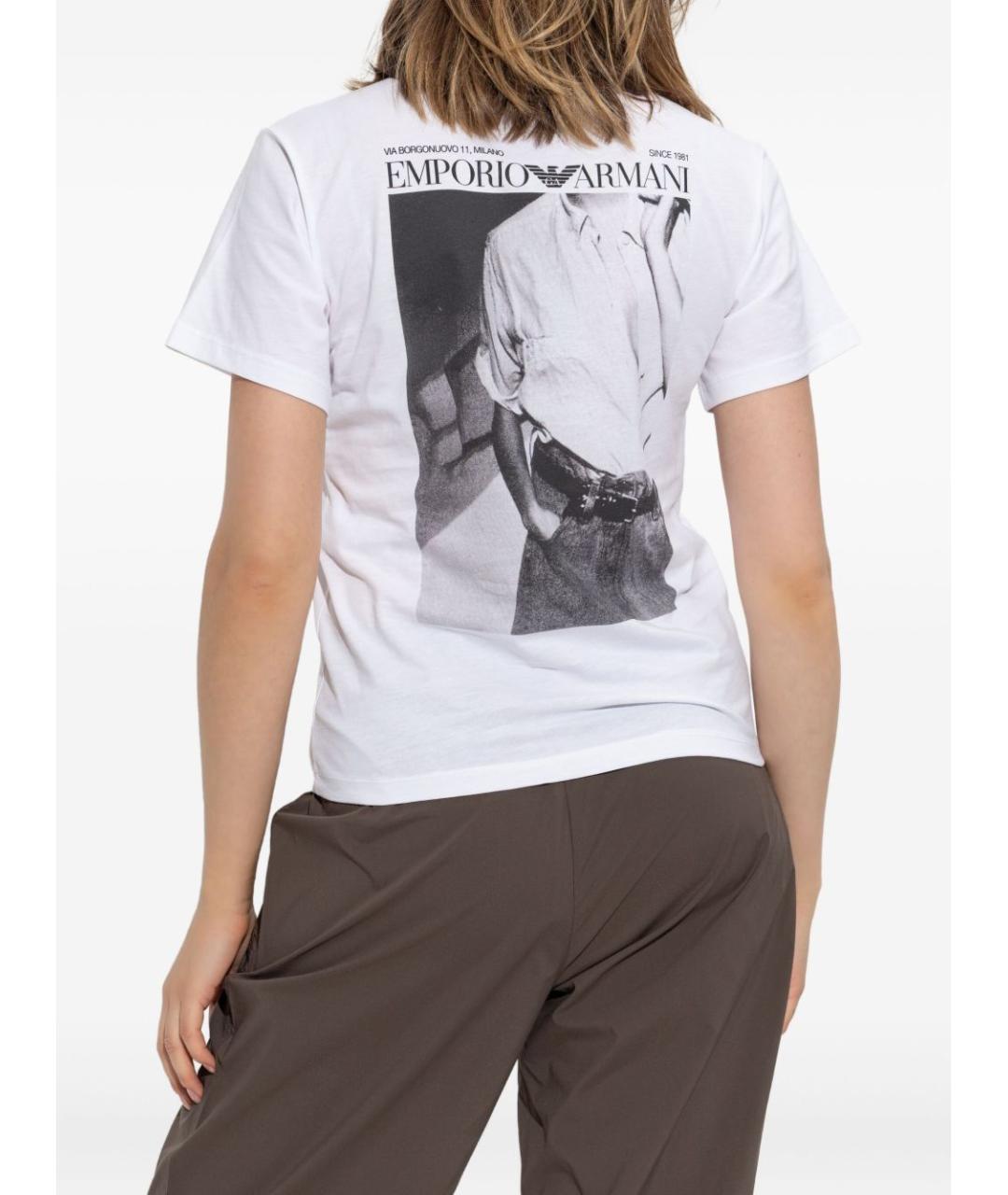 EMPORIO ARMANI Белая хлопковая футболка, фото 3