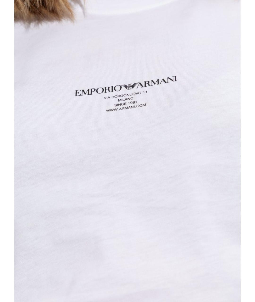 EMPORIO ARMANI Белая хлопковая футболка, фото 2