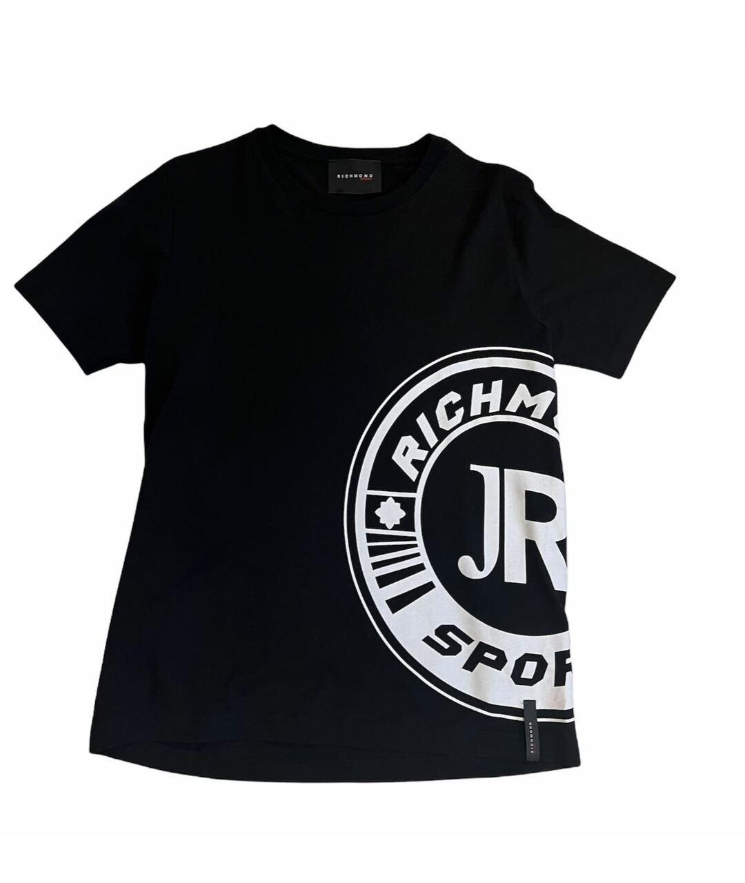 JOHN RICHMOND Черная хлопко-эластановая футболка, фото 1