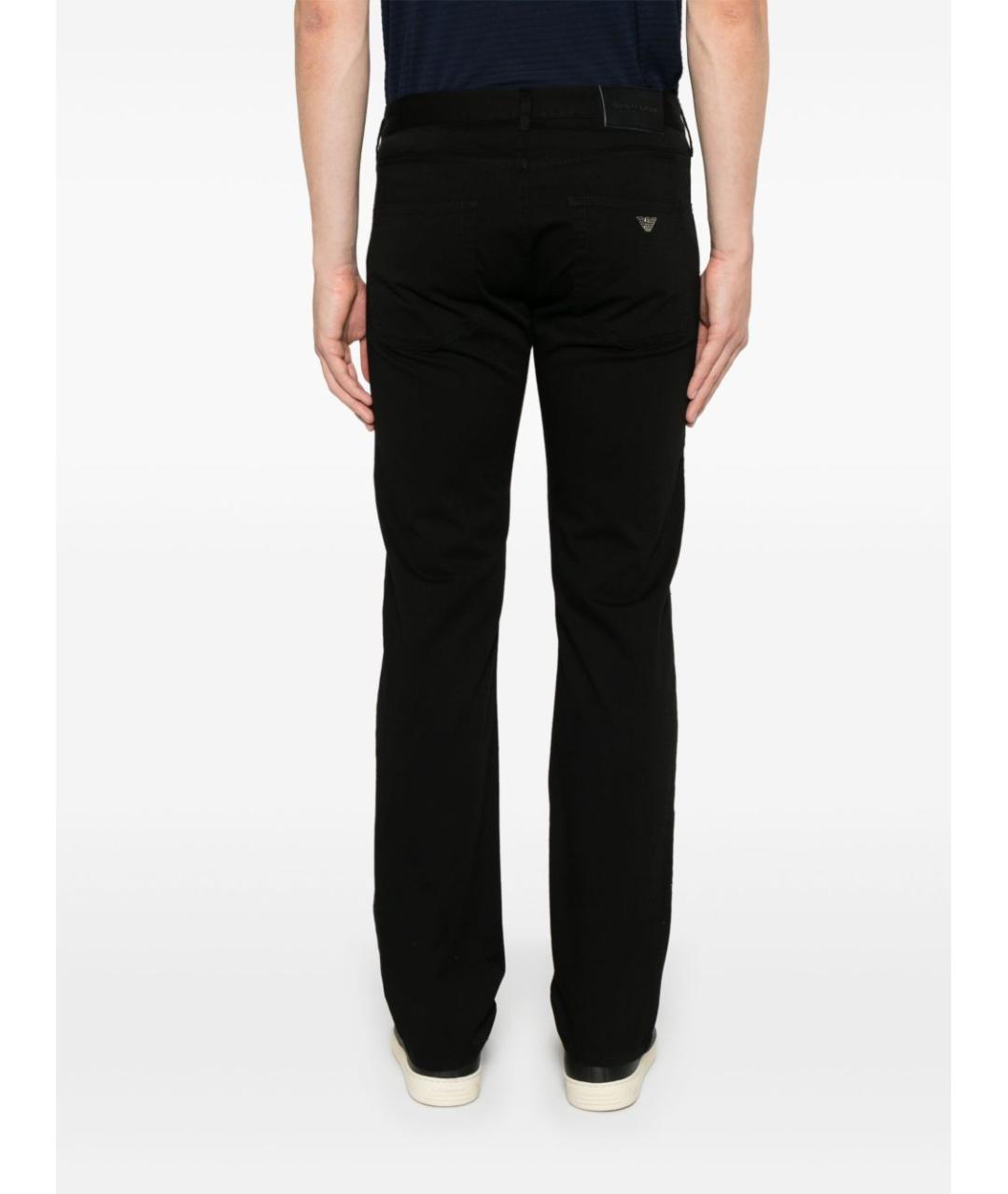 EMPORIO ARMANI Черные хлопковые прямые джинсы, фото 3