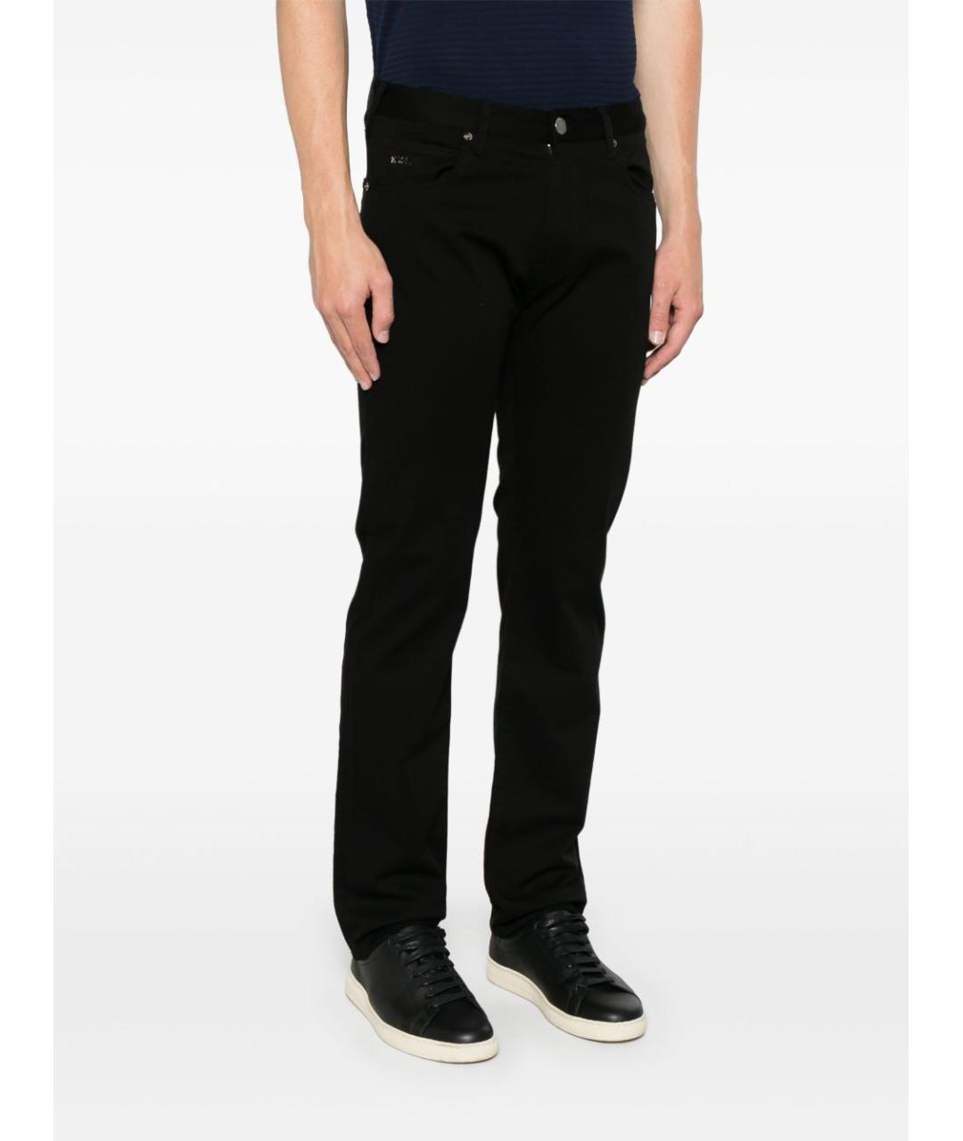 EMPORIO ARMANI Черные хлопковые прямые джинсы, фото 4