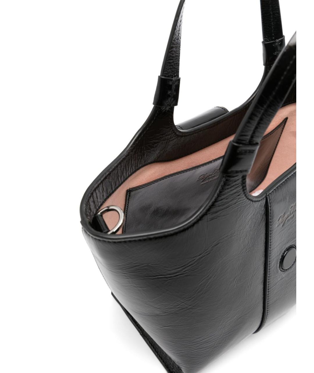 ROGER VIVIER Черная сумка тоут из лакированной кожи, фото 3