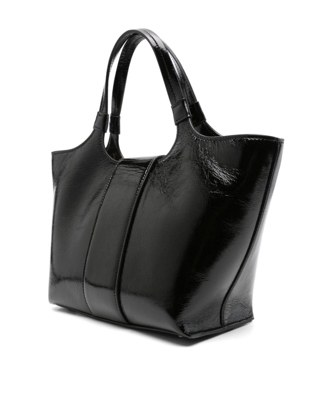 ROGER VIVIER Черная сумка тоут из лакированной кожи, фото 4