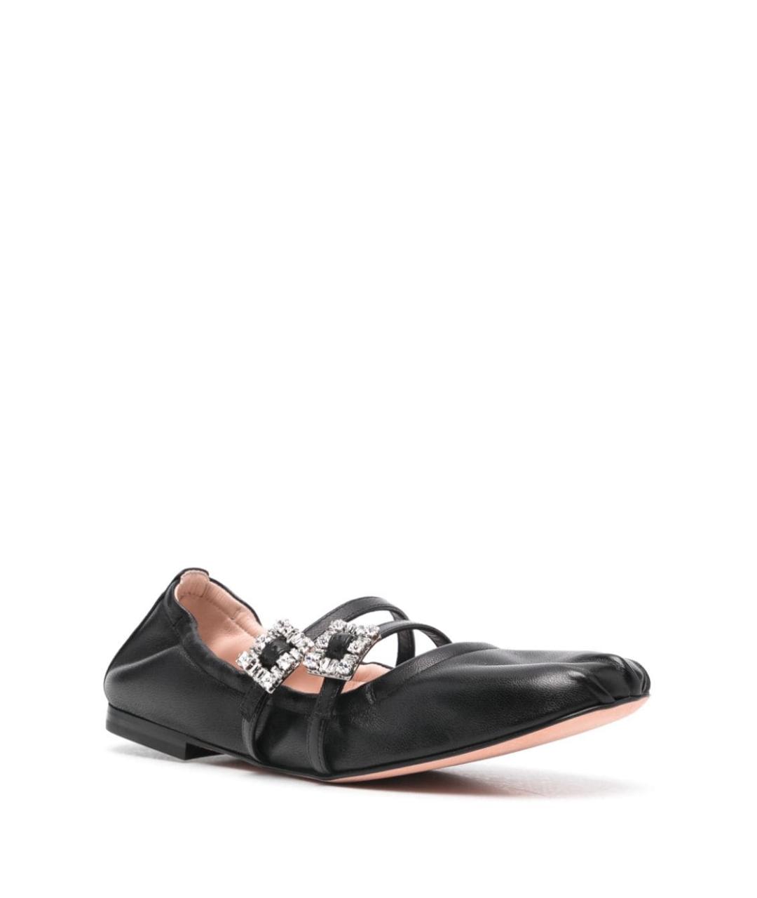 ROGER VIVIER Черные кожаные балетки, фото 3