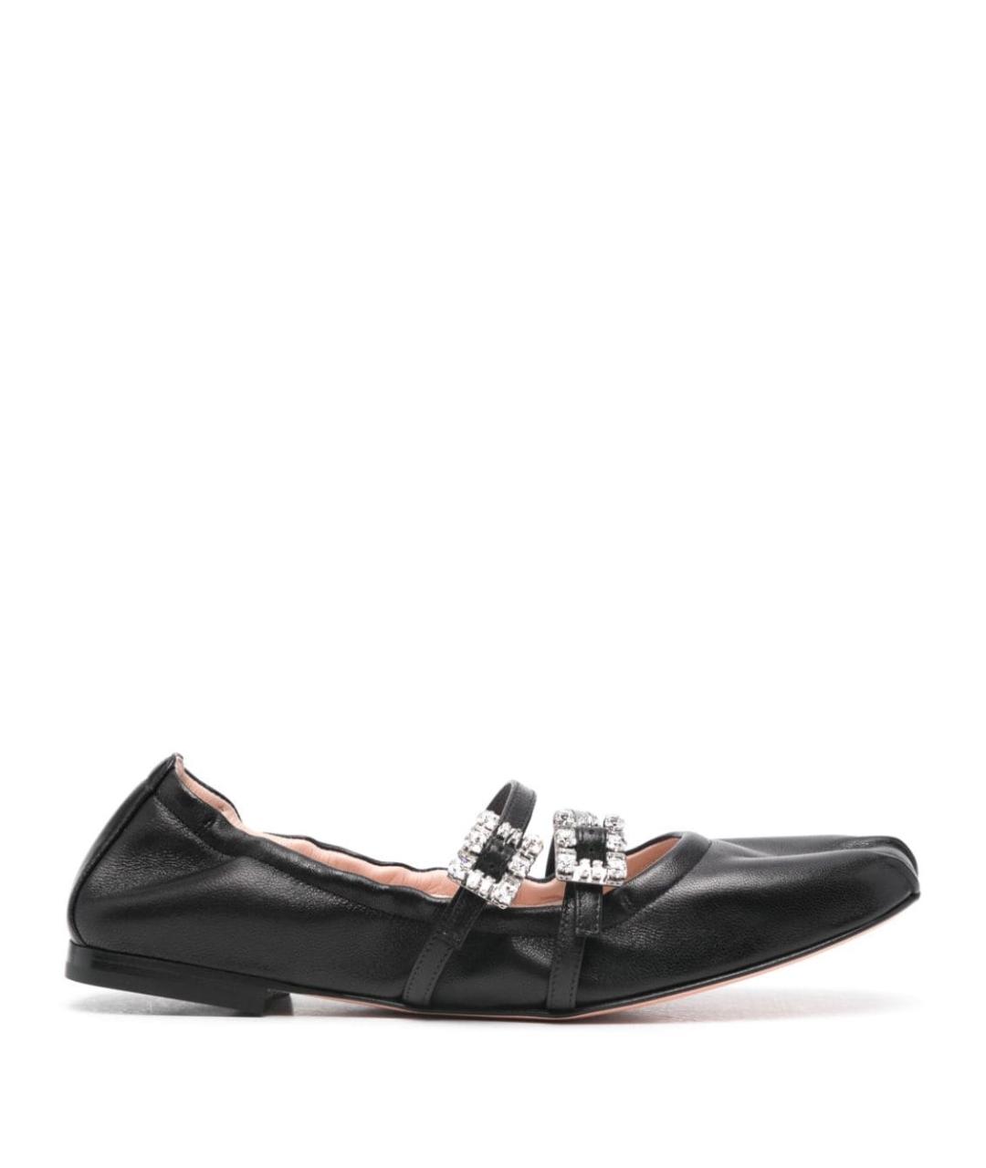 ROGER VIVIER Черные кожаные балетки, фото 1