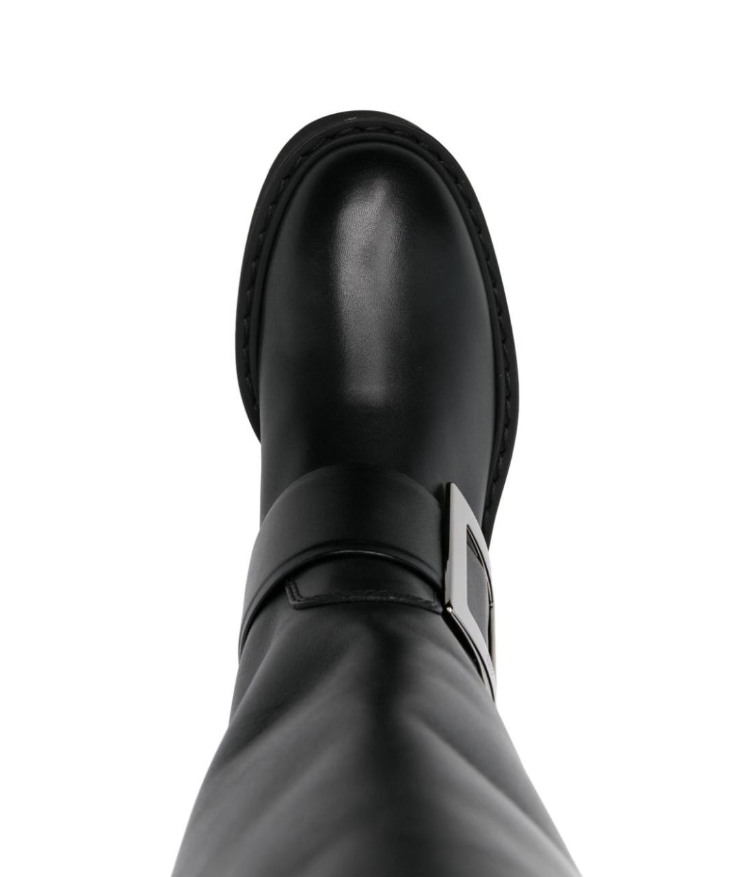 ROGER VIVIER Черные кожаные сапоги, фото 3
