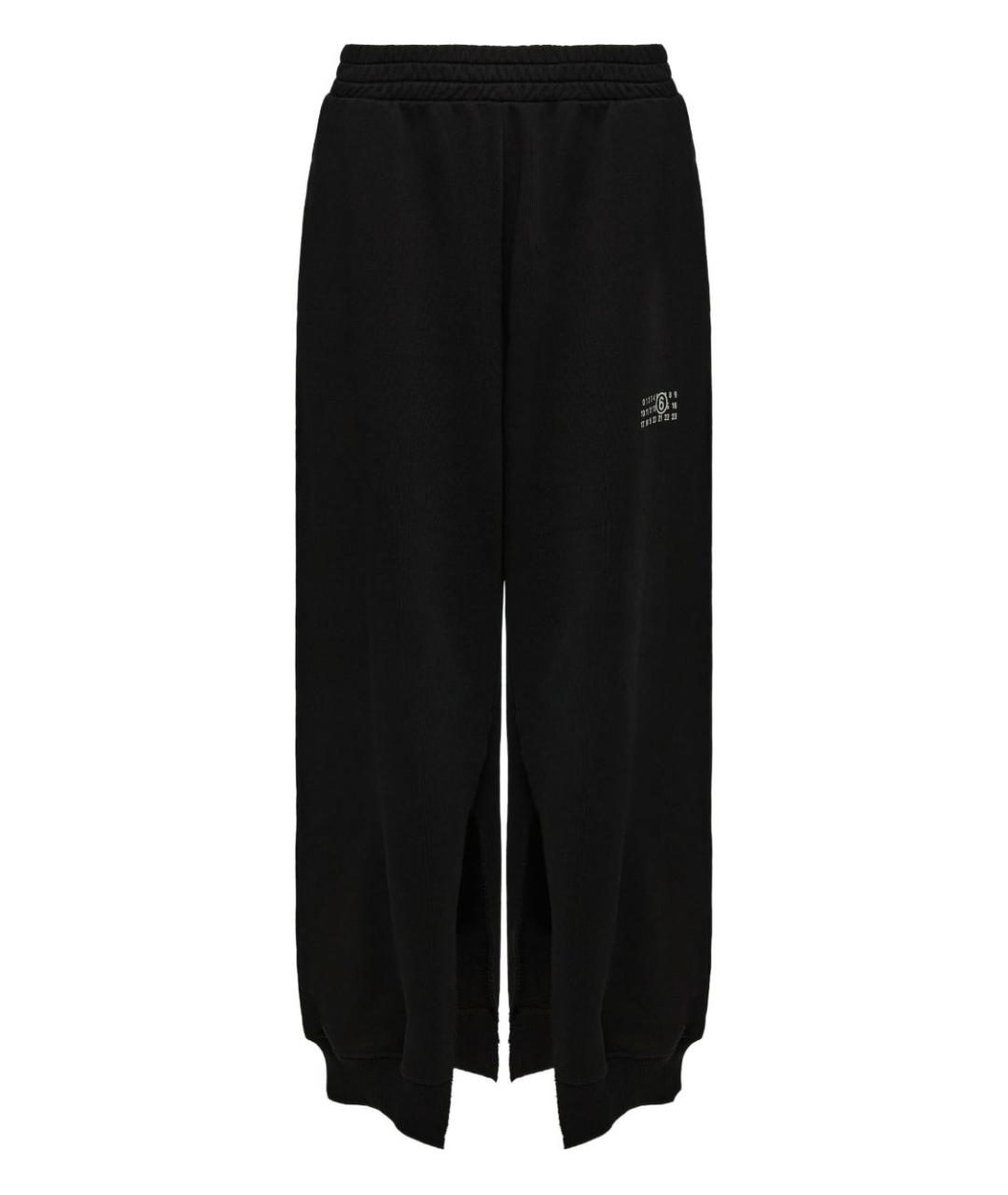 MM6 MAISON MARGIELA Черные хлопковые прямые брюки, фото 1