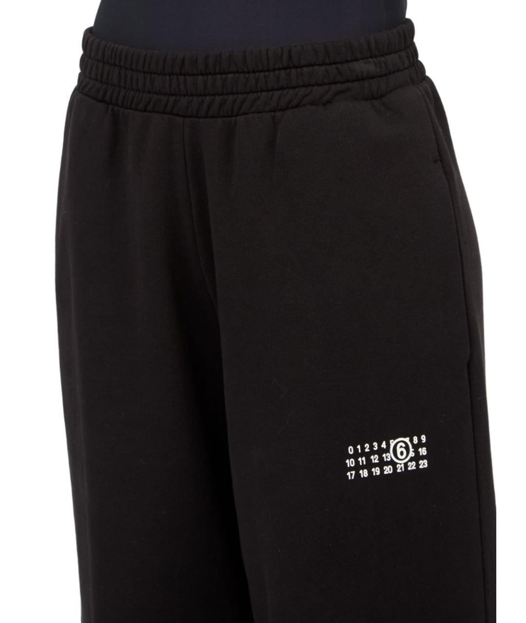 MM6 MAISON MARGIELA Черные хлопковые прямые брюки, фото 4