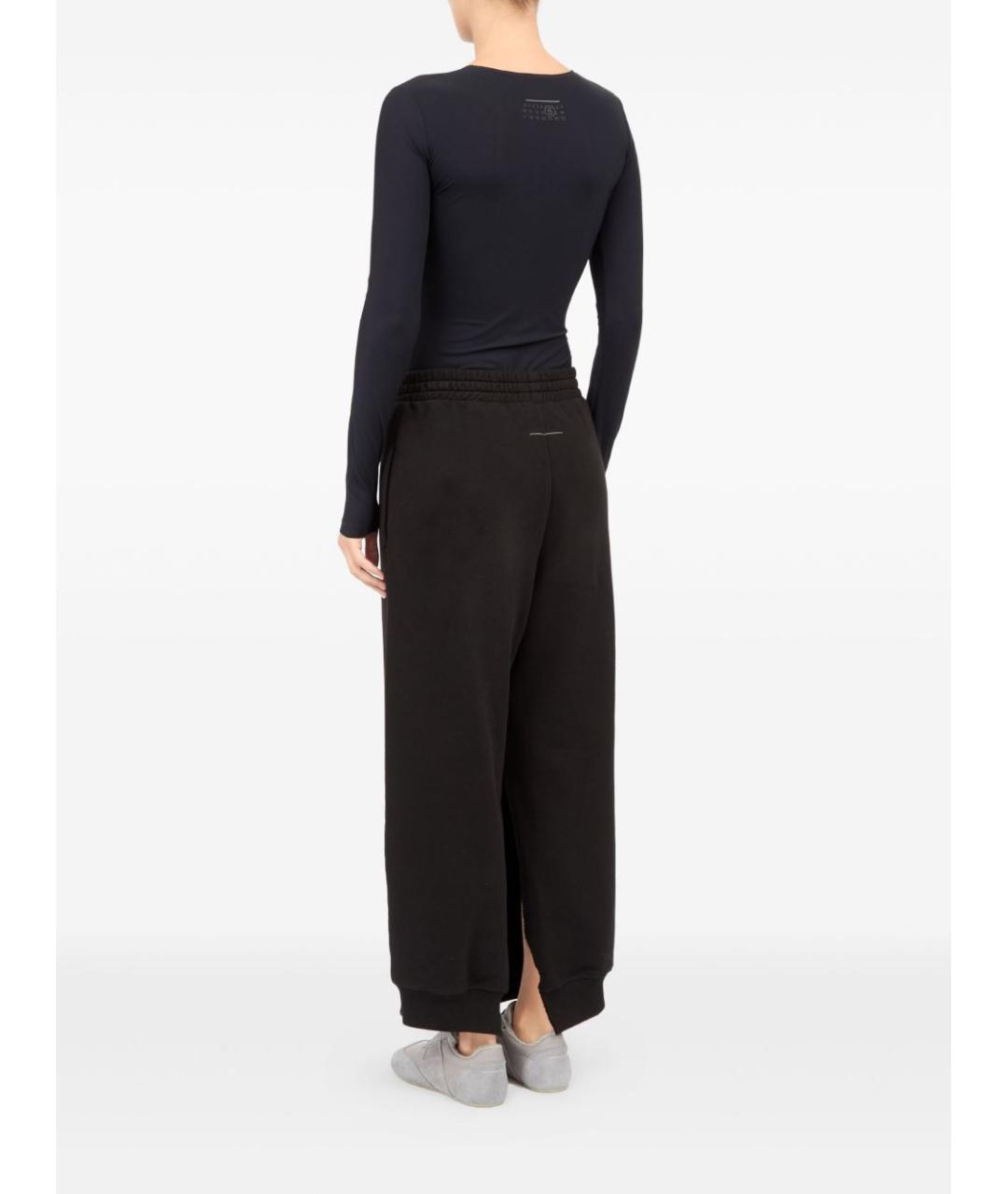 MM6 MAISON MARGIELA Черные хлопковые прямые брюки, фото 5