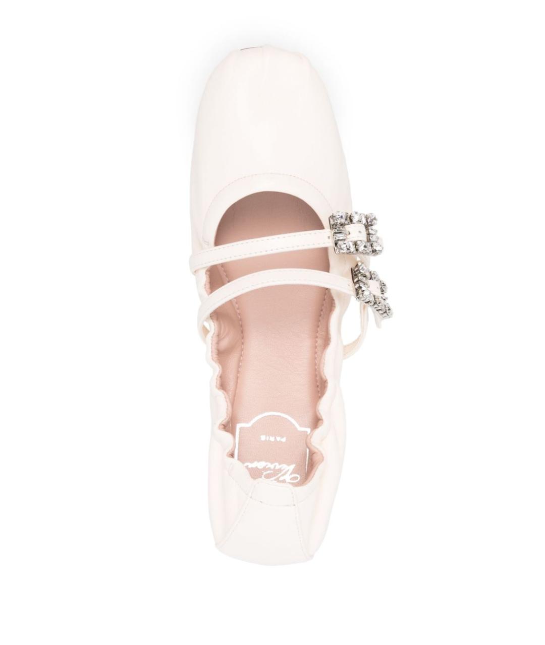 ROGER VIVIER Белые кожаные балетки, фото 3