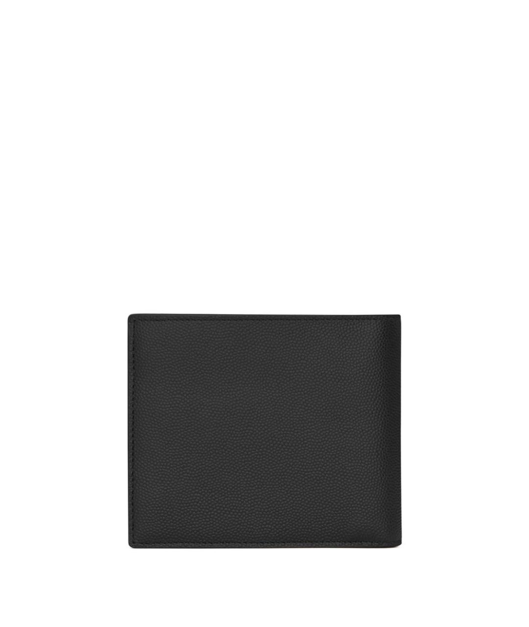 SAINT LAURENT Черный кожаный кошелек, фото 2