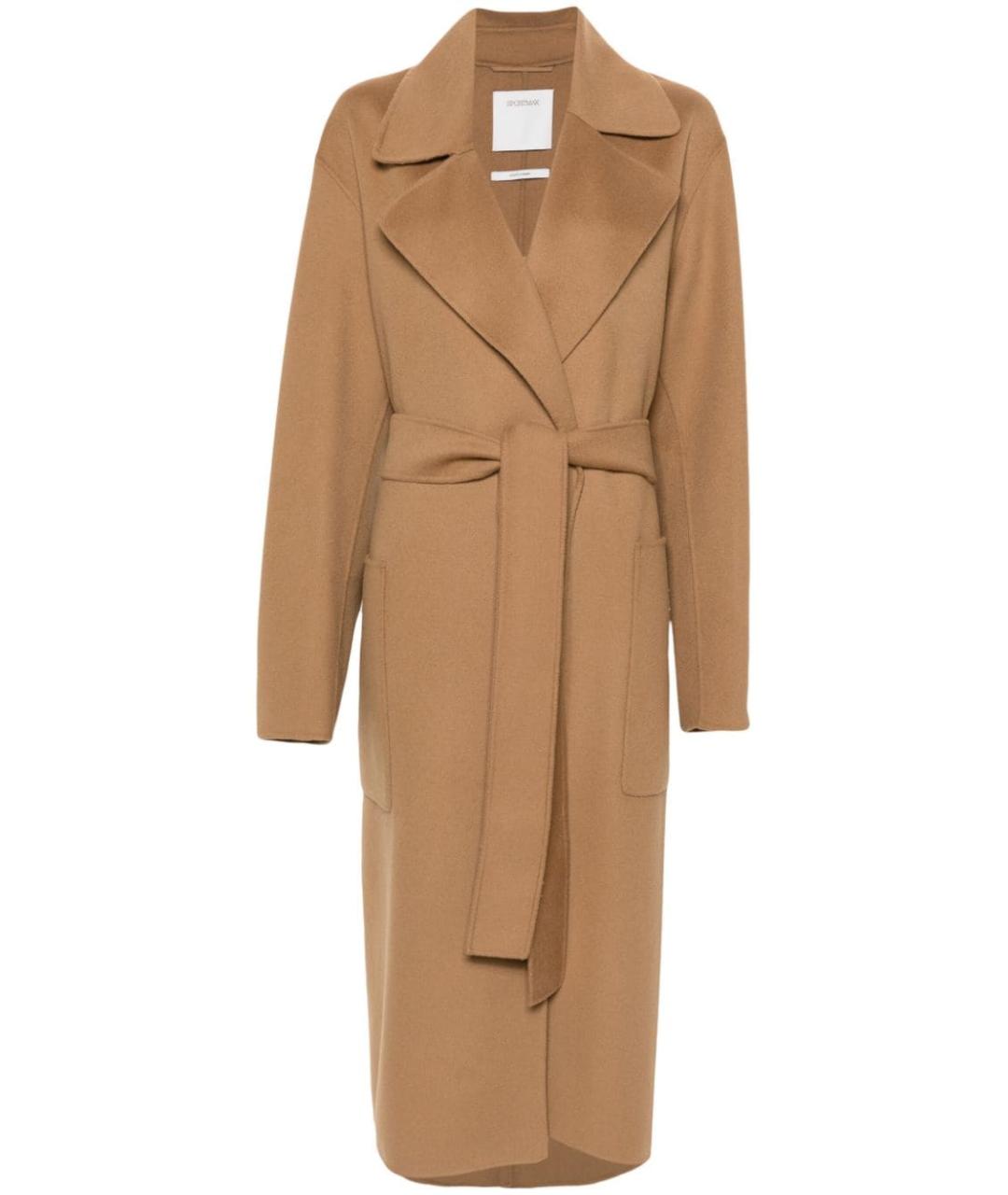 SPORTMAX Бежевое шерстяное пальто, фото 1