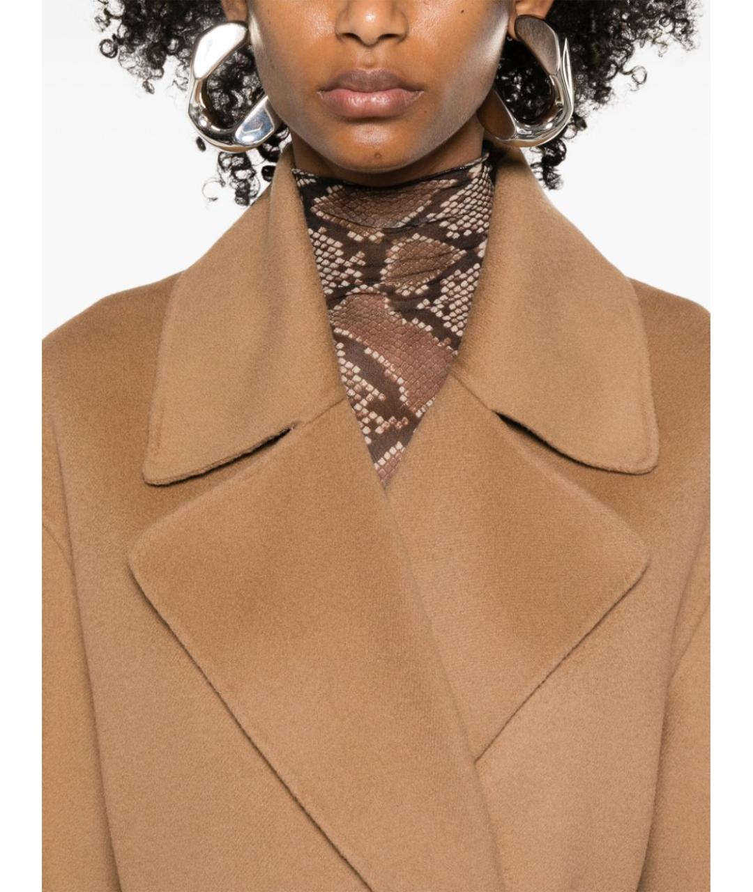 SPORTMAX Бежевое шерстяное пальто, фото 4