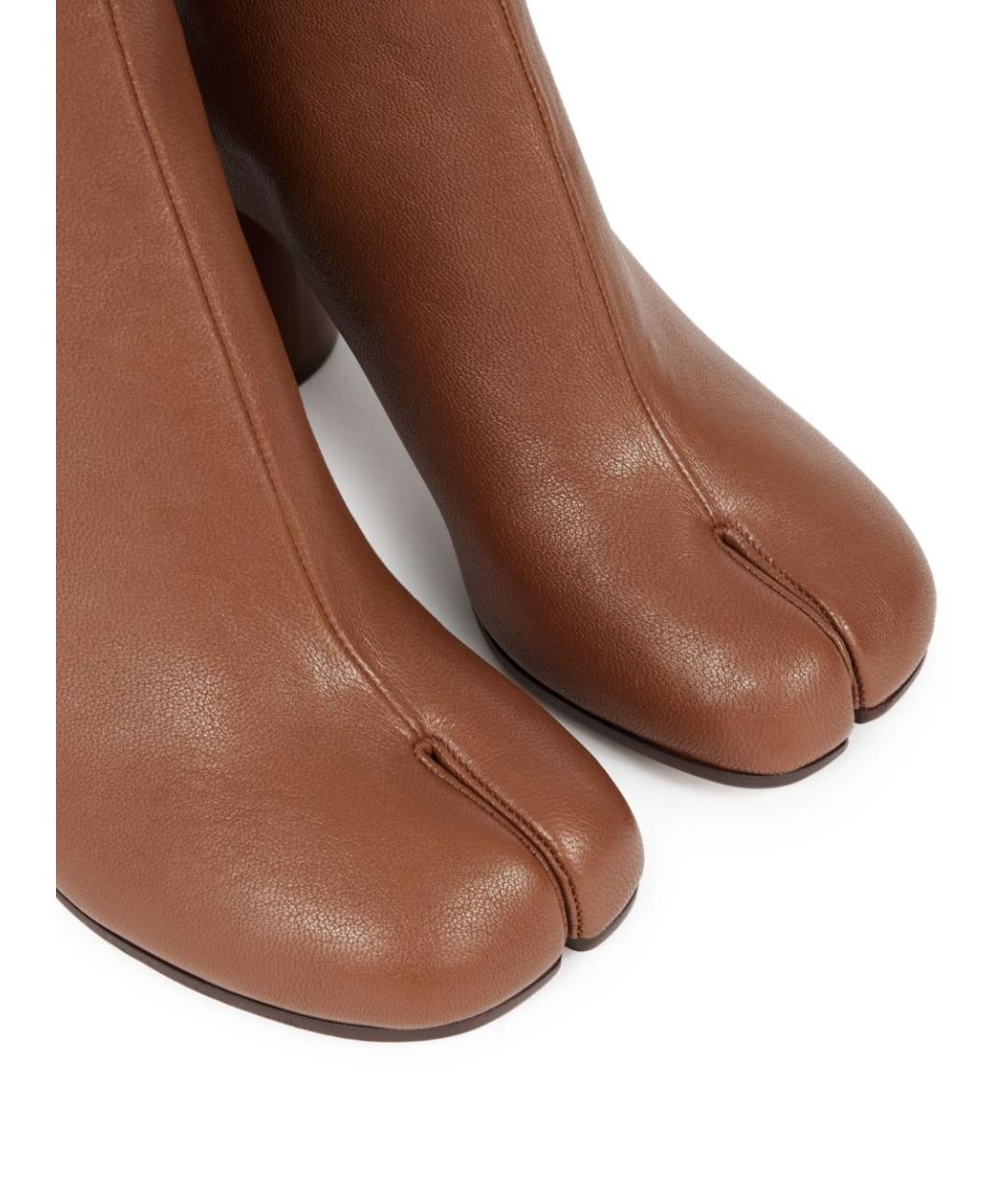 MAISON MARGIELA Коричневые кожаные ботильоны, фото 3