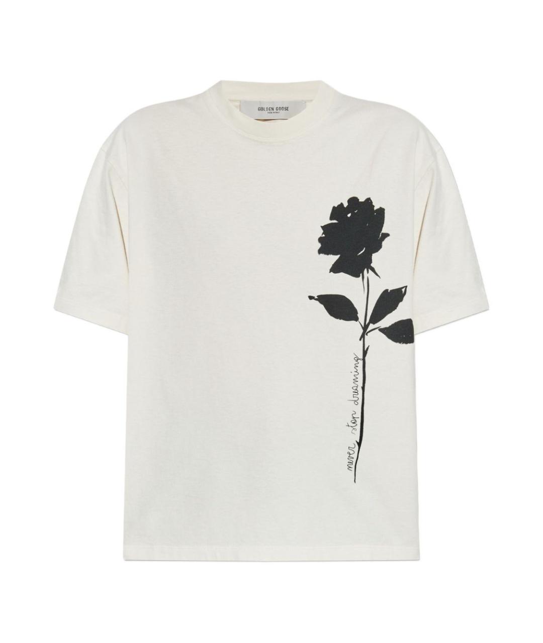 GOLDEN GOOSE DELUXE BRAND Белая хлопковая футболка, фото 1