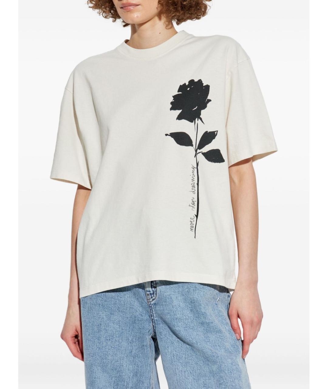 GOLDEN GOOSE DELUXE BRAND Белая хлопковая футболка, фото 5