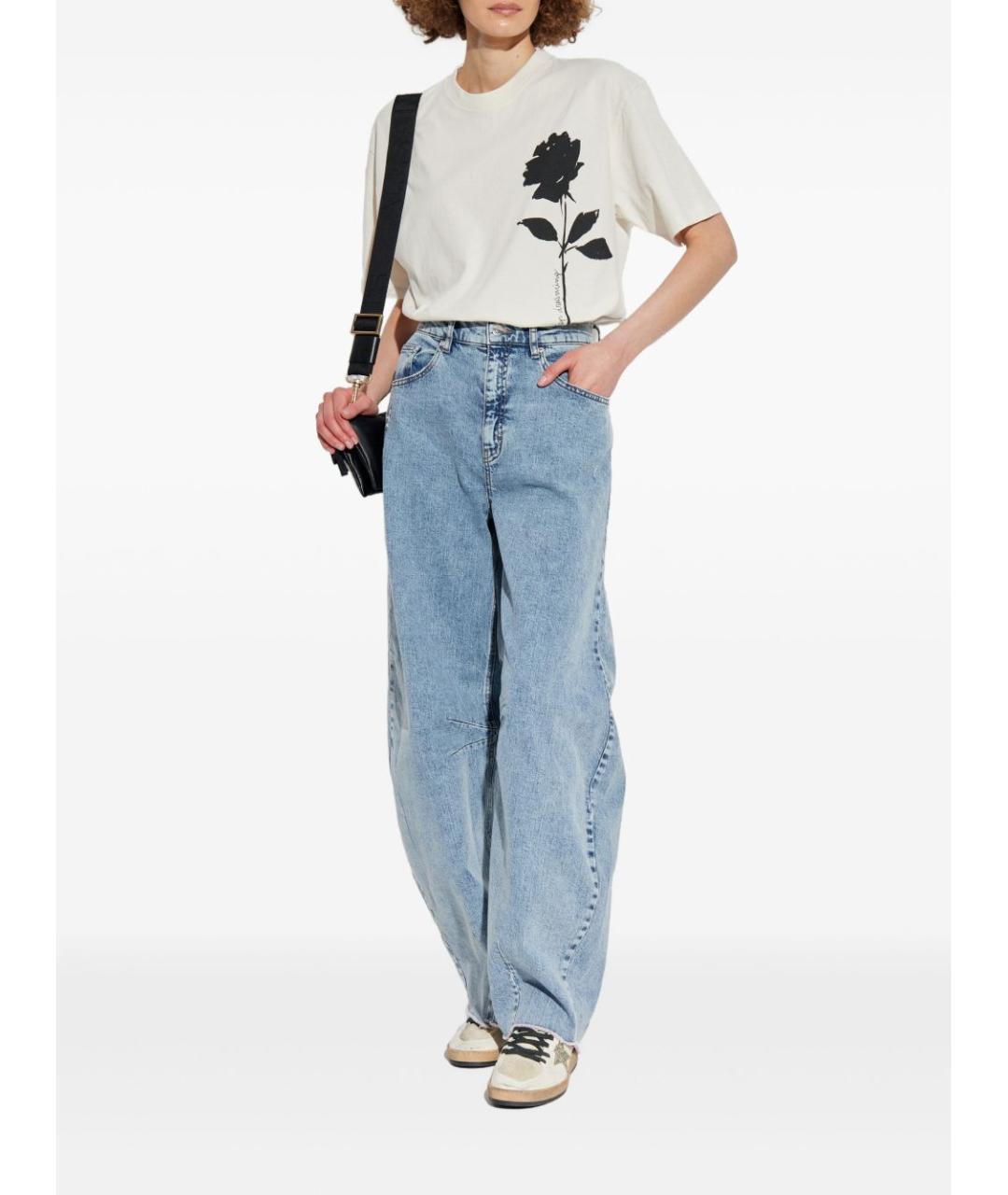 GOLDEN GOOSE DELUXE BRAND Белая хлопковая футболка, фото 4