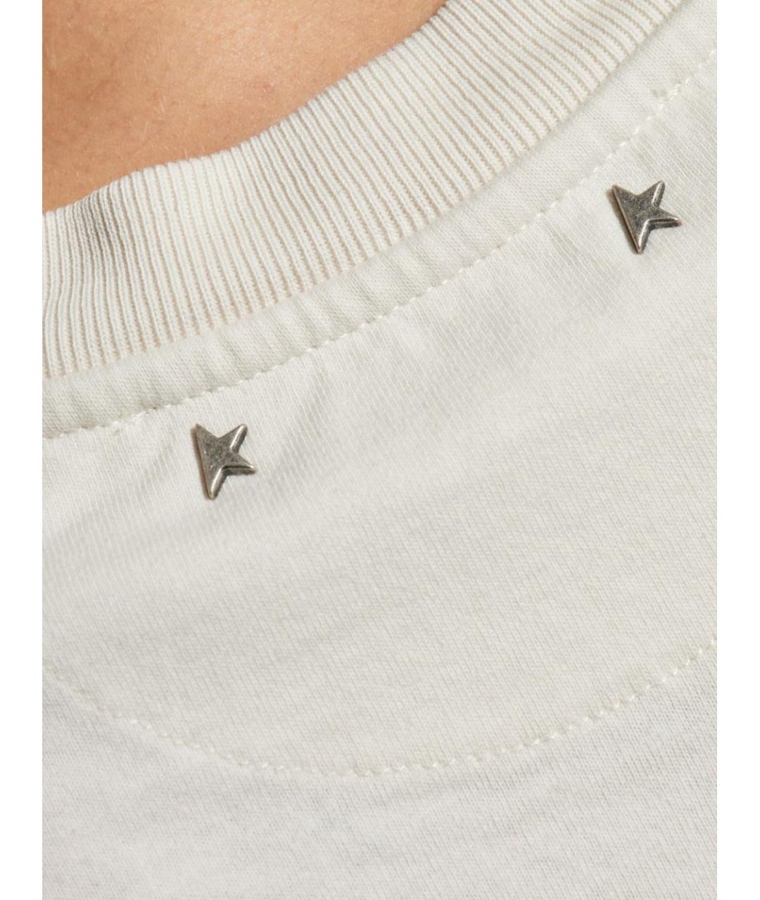 GOLDEN GOOSE DELUXE BRAND Белая хлопковая футболка, фото 2