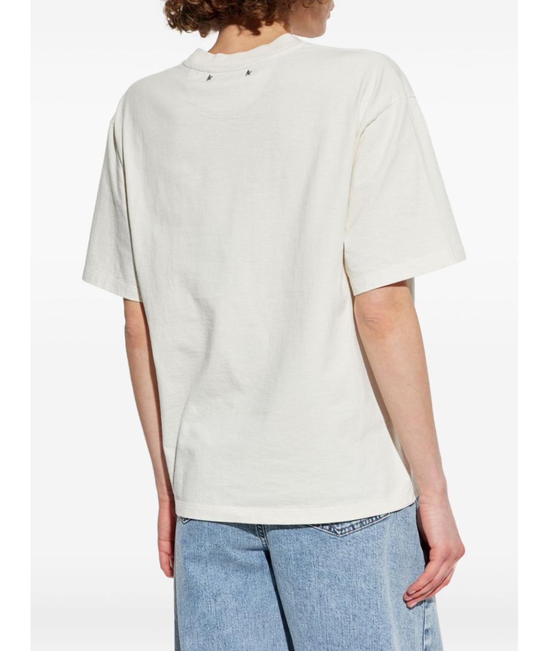 GOLDEN GOOSE DELUXE BRAND Белая хлопковая футболка, фото 3