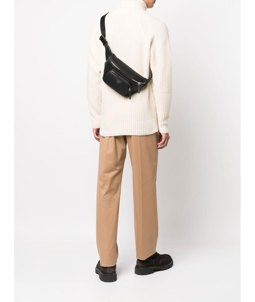 EMPORIO ARMANI Черная поясная сумка, фото 4